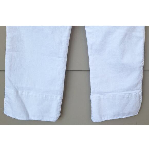 Democracy Ab Solution Kick Flare Capri Crop White Jeans Tummy Control Size 16 - Picture 9 of 10